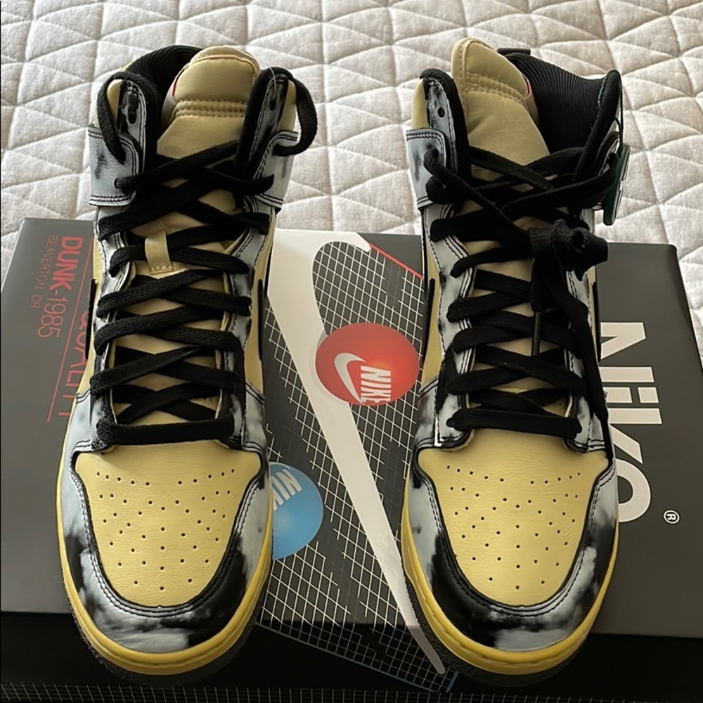 Nike Dunk High 1985 “Black Acid Wash” size 10